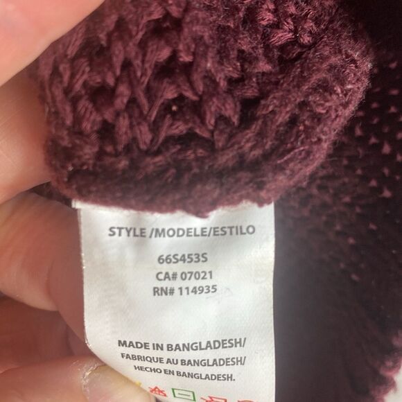 RD Style Knit Hi Low Crewneck Sweater Size M Burgundy 28 - Picture 8 of 9